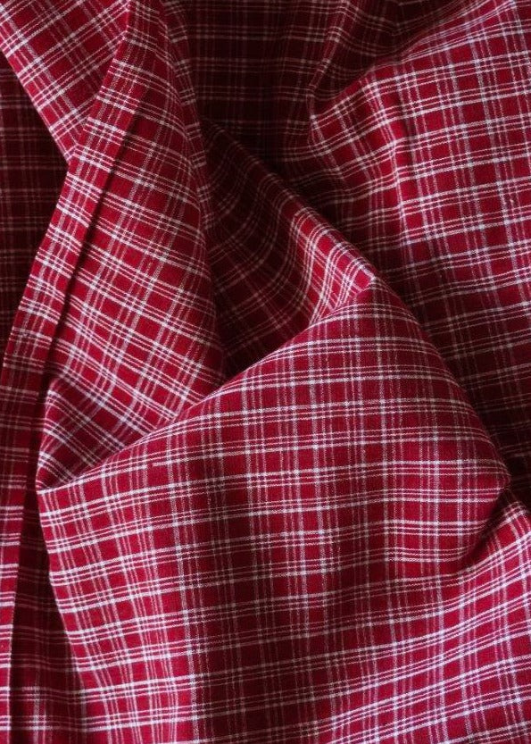 GEOMETRIC FABRIC : ALIZARIN RED : KORA