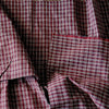 GEOMETRIC FABRIC : ALIZARIN RED : DARK INDIGO : KORA