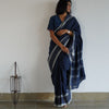 GEOMETRIC SAREE : DARK INDIGO