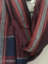 LIGHTWEIGHT CROSS COLOUR DUPATTA : DARK INDIGO : ALIZARIN RED