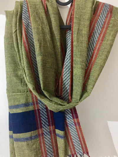 LIGHTWEIGHT CROSS COLOUR DUPATTA : DARK INDIGO : ANAR YELLOW