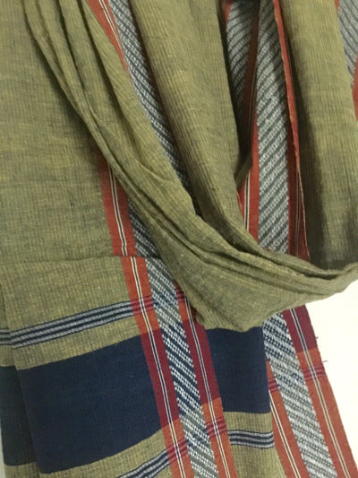 LIGHTWEIGHT CROSS COLOUR DUPATTA : DARK INDIGO : ANAR YELLOW