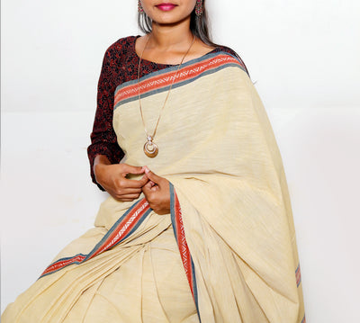 CROSS COLOUR SAREE : KORA : ANAR YELLOW