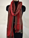 LIGHTWEIGHT CROSS COLOUR DUPATTA : ANAR GREEN : ALIZARIN RED