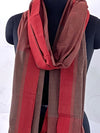 LIGHTWEIGHT CROSS COLOUR DUPATTA : ANAR GREEN : ALIZARIN RED