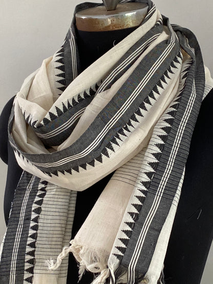 SOLID DUPATTA : KORA : BLACK