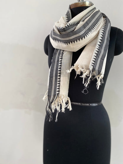 SOLID DUPATTA : KORA : BLACK