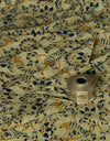 KALAMKARI FABRIC : KORA : DARK INDIGO : ANAR YELLOW