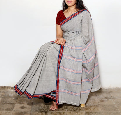 CROSS COLOUR SAREE : BLACK : KORA