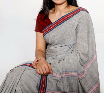 CROSS COLOUR SAREE : BLACK : KORA