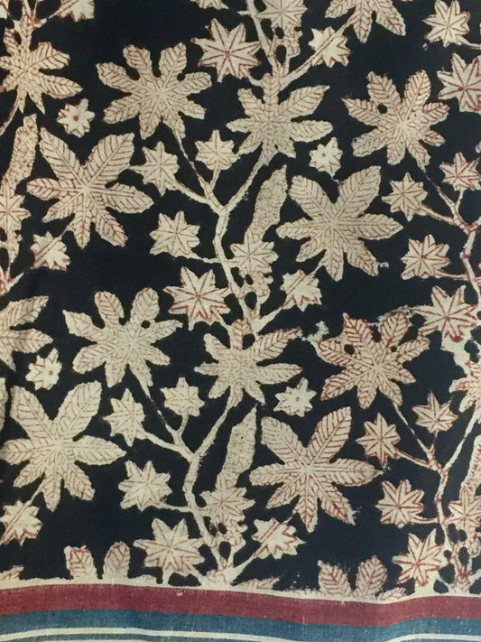 KALAMKARI SAREE : BLACK : ALIZARIN RED
