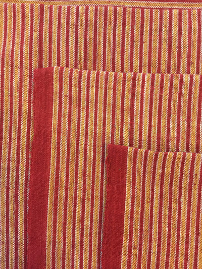 GEOMETRIC FABRIC : ALIZARIN RED : ANAR YELLOW : KORA