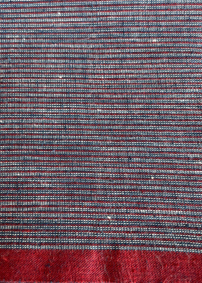 MICRO STRIPE : KORA : ALIZARIN RED : INDIGO